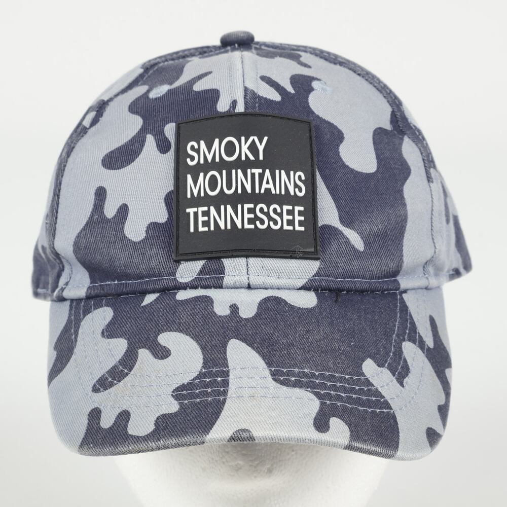 Lucky 7 USA Smoky Mountains TN Logo Patch Blue Camo H&L Strapback Hat
